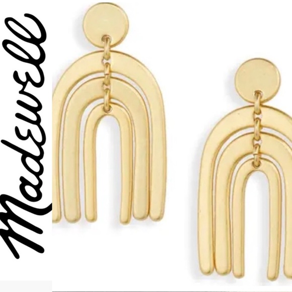 Madewell Jewelry - Madewell Stacked Arch Statement Earrings $36.00 gold hypoallergenic titanium